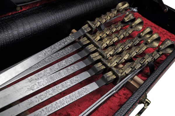 Подарунковий набір шампурів Grand Picnic VIP ковка №1