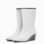 Жіночі чоботи Nordman Bellina укорочені на танкетці з хутром ПС 27-2 МЛ УМ - Білі