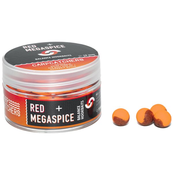 Бойли Carp Catchers Balance Hookbaits - Ø10 мм - Fluoro Orange&Dark Red - Red&Megaspice
