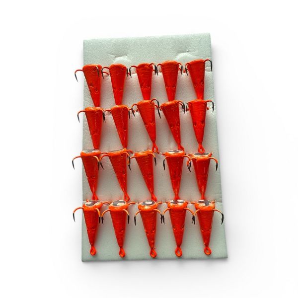 Блешня FRY Конус малий - 4 гачки - Помаранчевий - 20 шт/уп