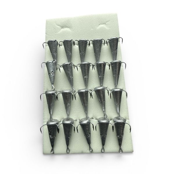 Блешня FRY Конус малий - 4 гачки - Срібло - 20 шт/уп