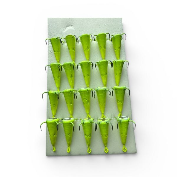 Блешня FRY Конус малий - 4 гачки - Жовтий - 1 шт.