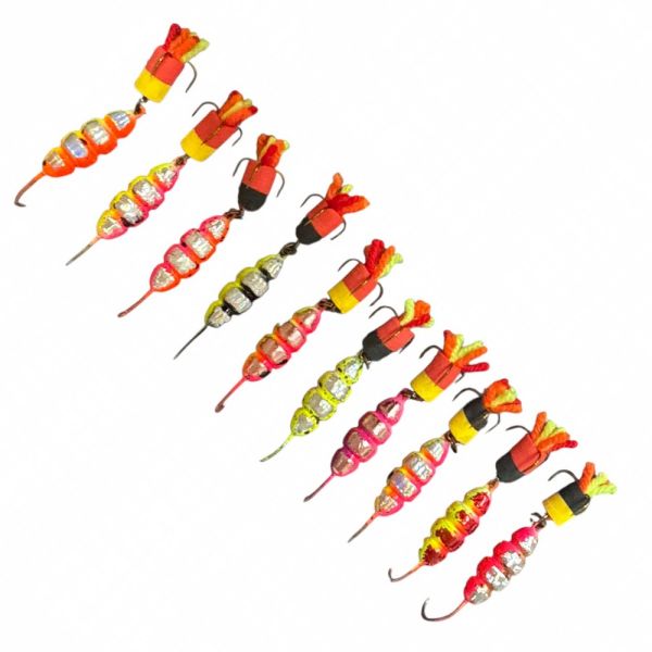 Блешня Лижа (Букар, личинка) - Голограма - 1 гачок + трійник - 1 шт.