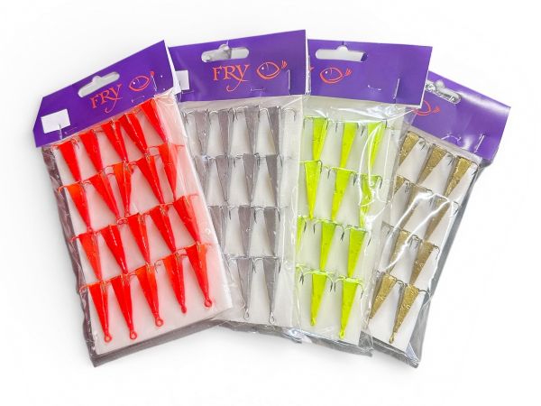 Блешня Піраміда FRY - 4 гачки - Жовтий - 1 шт.