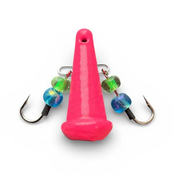 Блешня Яйця FRY Великі - Асорті Рожевий + Зелений - 20 шт/уп