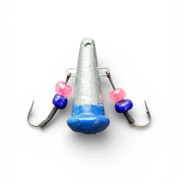 Блешня Яйця FRY Великі - Срібло/Синій - 20 шт/уп