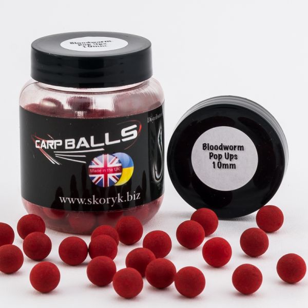 Бойли Carp Balls Pop Ups - 30 г - Плаваючі - Ø10 мм - Bloodworm (Мотиль)