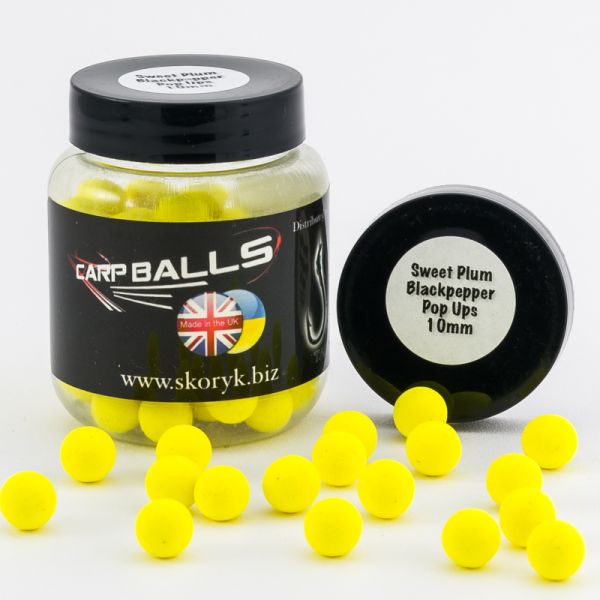 Бойли Carp Balls Pop Ups - Sweet Plum&Black Pepper - Ø10 мм - 30 г - Плаваючі