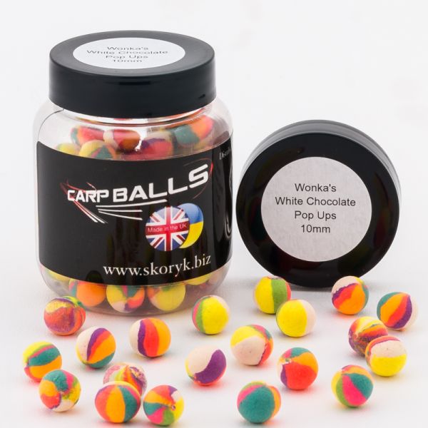 Бойли Carp Balls Pop Ups - Wonka White Chocolate - Ø10 мм - 30 г - Плаваючі