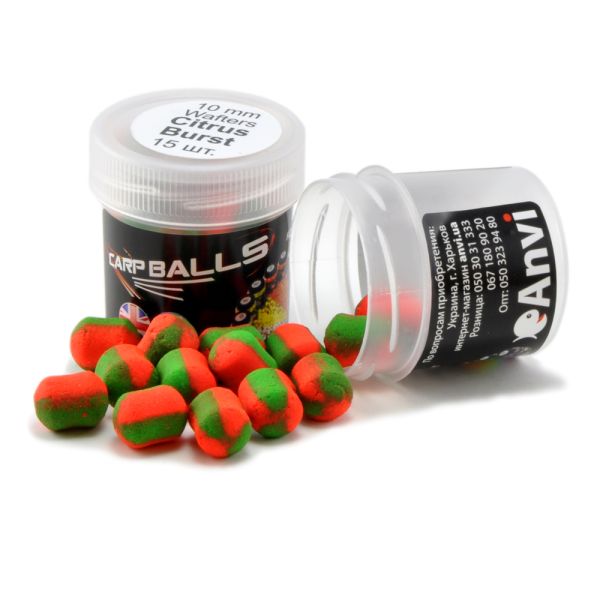 Бойли Carp Balls Wafters - Нейтральна плавучість - Ø10 мм - 15 шт/уп - Citrus Burst (Цитрусовий вибух)