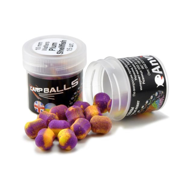 Бойли Carp Balls Wafters - Нейтральна плавучість - Ø10 мм - 15 шт/уп - Plum and Shellfish (Слива та риба)
