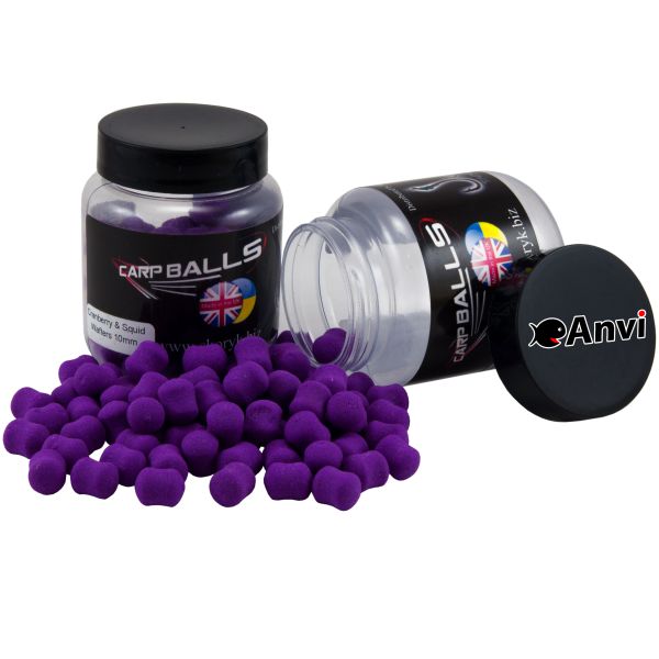 Бойли Carp Balls Wafters - Нейтральна плавучість - Ø10 мм - Cranberry Squid (Журавлина та Кальмар)