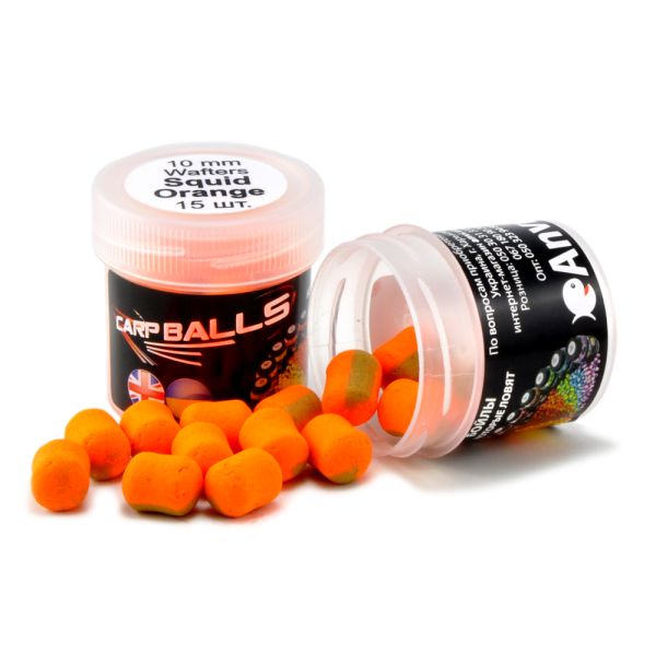 Бойли Carp Balls Wafters - Пробник 15 шт. - Ø10 мм - Squid Orange (Кальмар з апельсином)