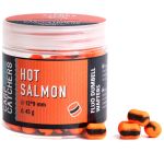 Бойли Carp Catchers - Hot Salmon - Fluo Dumbell Wafters 12*9 мм - Fluoro Orange & Black stripe - Плаваючі - Двоколірні