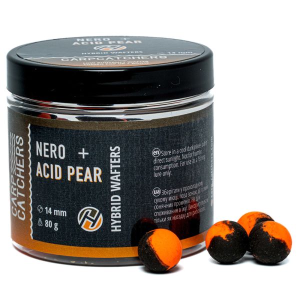 Бойли Carp Catchers Hybrid Wafters - NERO & Acid Pear - Ø14 мм