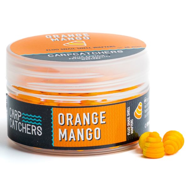Бойли Carp Catchers - Orange Mango - Ø10 мм - Fluo Snail Shell Wafters - Двоколірні