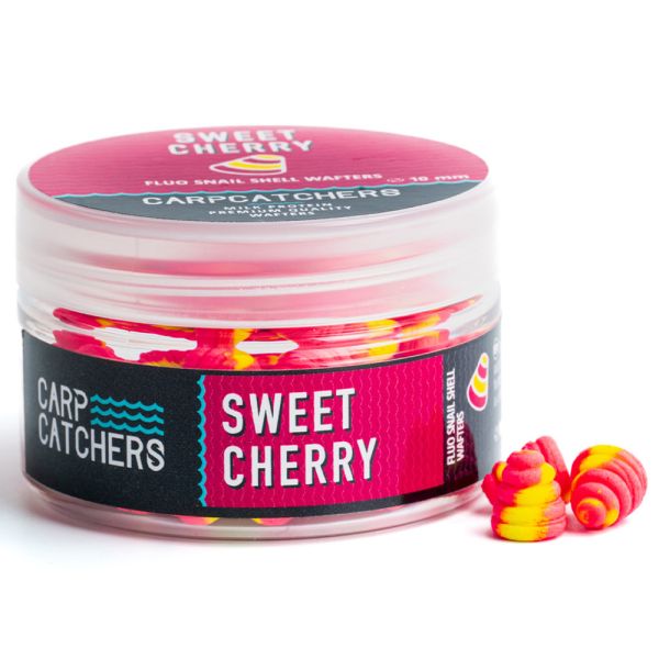Бойли Carp Catchers - Sweet Cherry - Ø10 мм - Fluo Snail Shell Wafters - Двоколірні