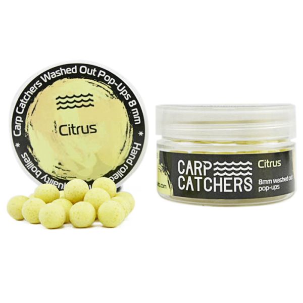 Бойли Carp Catchers Washed Out Pop Ups - Вимитий жовтий - Ø8 мм - 70-72 шт/уп - Citrus