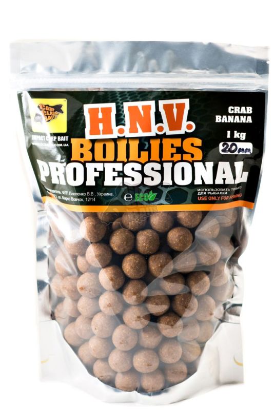 Бойли Carp Classic Baits - Professional Soluble - Ø20 мм - Що димлять - 200 г - Crab&Banana