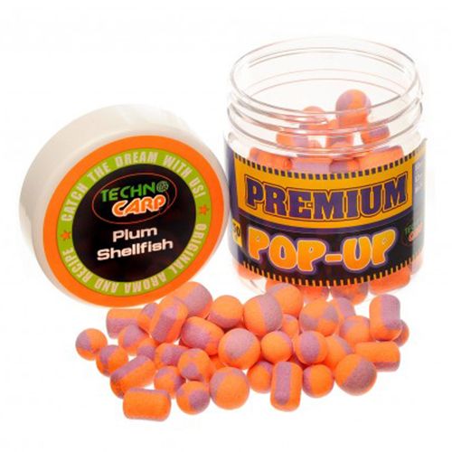 Бойли Технокарп Pop Up - Плаваючі - 50 г - Ø10х14 мм - Premium Plum Shellfish