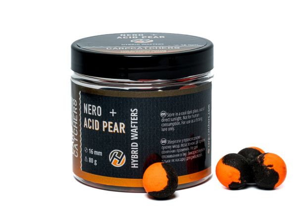 Бойли Carp Catchers Hybrid Wafters - NERO&Acid Pear - Ø16 мм