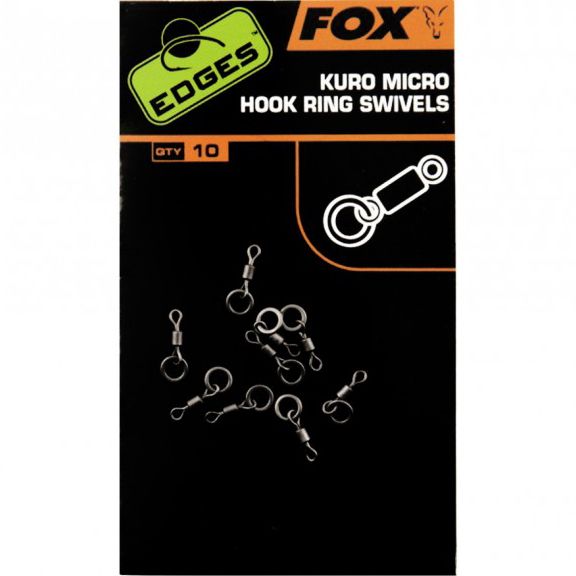 Мікро вертлюг із кільцем Fox EDGES Kuro Micro Hook Ring Swivels