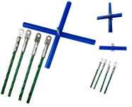 Дуги на павук для риболовлі - 3х3 метра (розбірні) - Діаметр 8 мм - З хрестовиною - Склопластикова арматура - Зелений