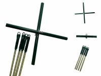 Дуги на павук для риболовлі - 2,5x2,5 метра - Діаметр 8 мм - З хрестовиною - Склопластик - Білий