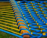 Гамак посилений безвузловий - Мотузка Ø10 мм - 130x200 см - Блакитний