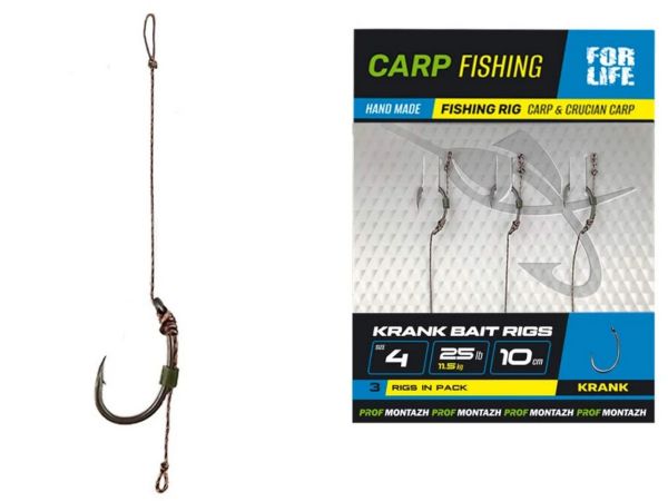 Готовий бойовий повідець Krank Bait Rigs - Kumho №4 - 25lb/11.5 кг - ПрофМонтаж - 3 шт/уп