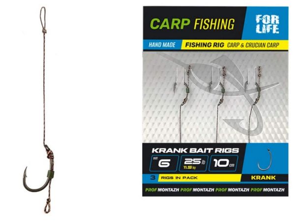 Готовий бойовий повідець Krank Bait Rigs - Kumho №6 - 25lb/11.5 кг - ПрофМонтаж - 3 шт/уп