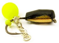 Мормишка Вольфрамова Володимирська "Гвоздик з підвісною кулькою неон з ланцюжком" з/к - 3 мм - 0,9 г - Арт.404