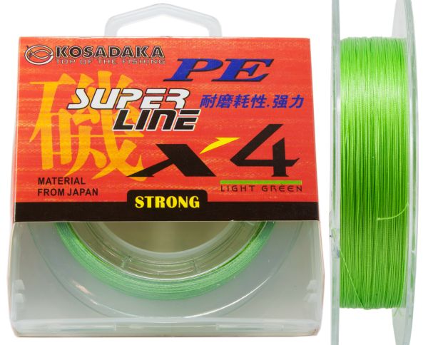 Шнур Kosadaka PE Super Line X4 – Light Green – 150 метрів
