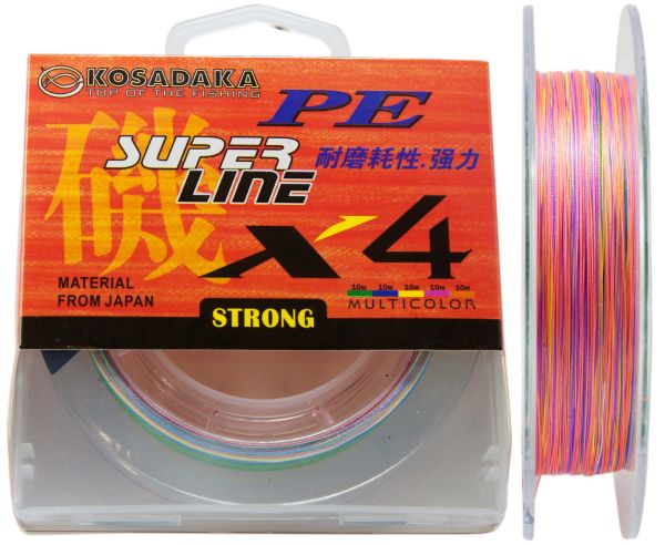 Шнур Kosadaka PE Super Line X4 - Multicolor - 150 метрів