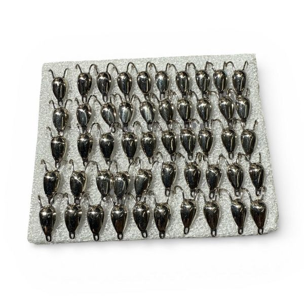 Мормишка Коза АІР - Паяна - Для зимової риболовлі - Срібло - 50 шт/уп