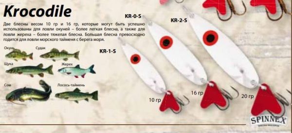 Блешня Spinnex Krocodile - Що коливаються - Очі червоні - Золото