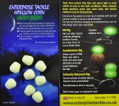 Кукурудза Enterprise Tackle - Світитися у темряві - Суха (Без дипу) - Neon Green - 8 шт/уп