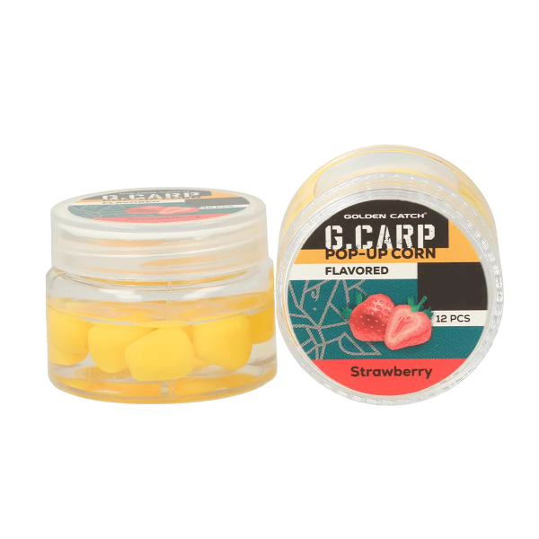 Кукурудза силіконова GC G. Carp Pop-Up Flavored 10 мм - 12 шт. - Полуниця