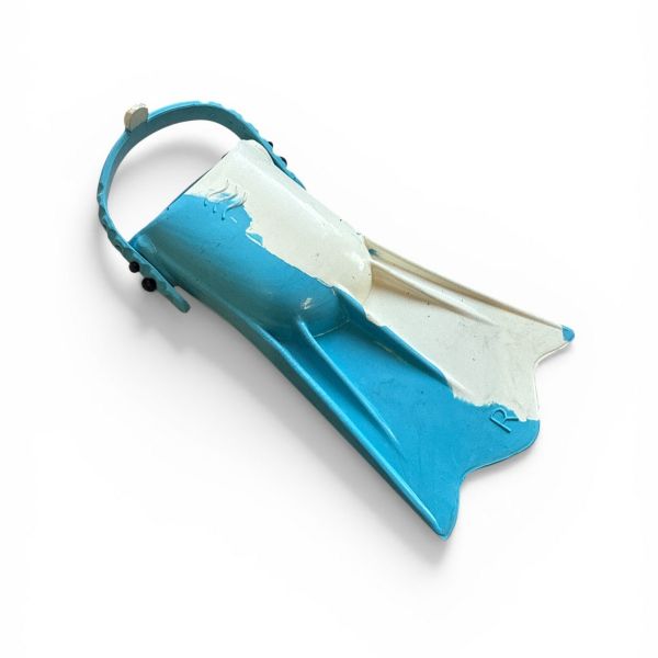 Ласти дитячі для басейну з відкритою п'ятою - Розмір 16,5-22,5 (100-140 мм) - Біло/блакитні