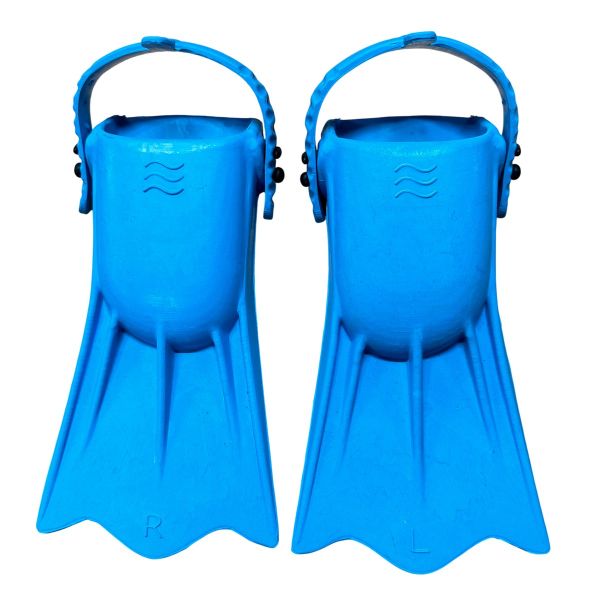 Ласти дитячі для басейну з відкритою п'ятою - Розмір 16,5-22,5 (100-140 мм) - Блакитні