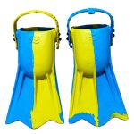 Ласти дитячі для басейну з відкритою п'ятою - Розмір 16,5-22,5 (100-140 мм) - Жовто/блакитні