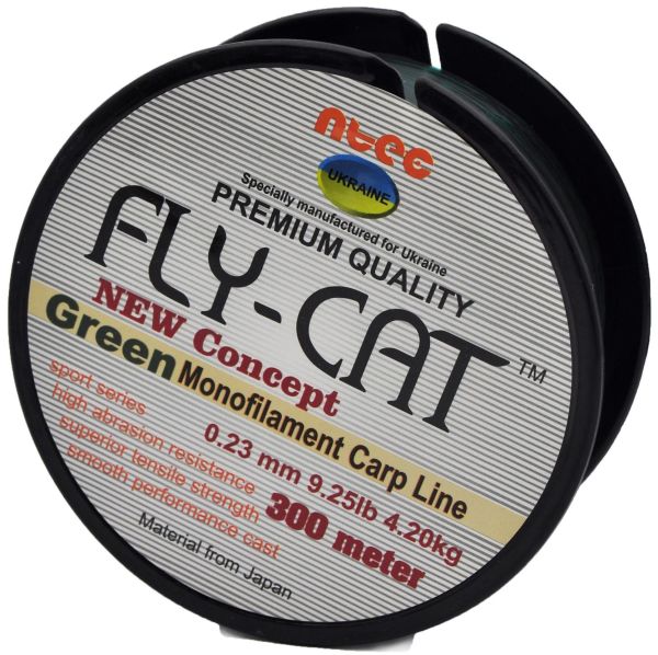 Жилка NTEC Fly Cat Monofilament Carp Line - Green (Зелений) - 300 м