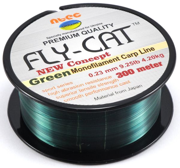 Жилка NTEC Fly Cat Monofilament Carp Line - Green (Зелений) - 300 м
