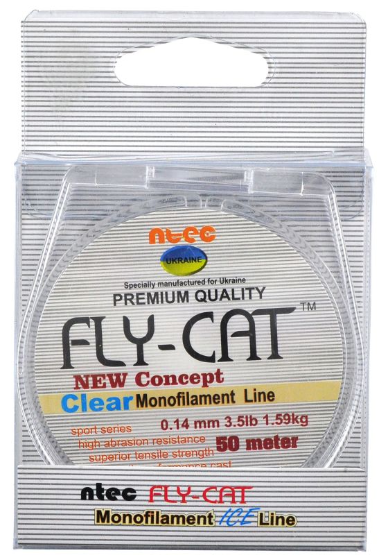 Жилка NTEC Fly Cat Monofilament Ice Line - Прозора - 50 м