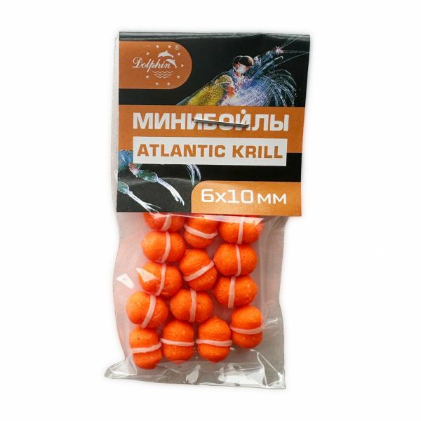 Мінібойли Dolphin - З гумкою - Тонучі - 6x10 мм - 14 шт/уп - Atlantic Krill