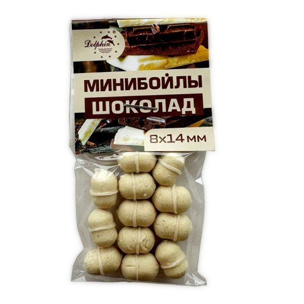 Минибойлы Dolphin - С резинкой - Тонущие - 8x14 мм - 12 шт/уп - Шоколад