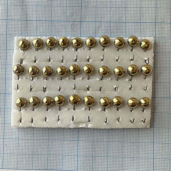 Мормишка карасева для літнього кивка - YAGAN - №5 - Вічко середнє - 1.3 г - Ø8 мм - Гачок Kumho №5 - Золото