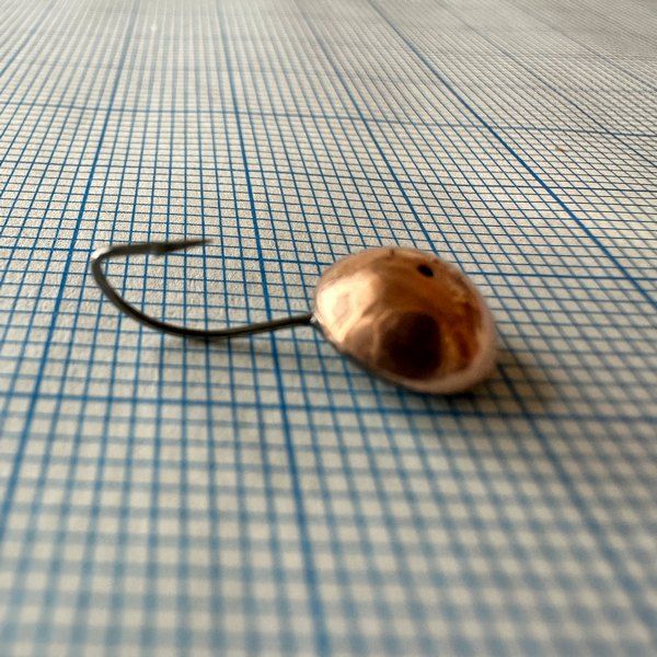 Мормишка карасева для літнього кивка - YAGAN - №6 - Вічко велике - 1,6 г - Ø9 мм - Гачок Kumho №6 - Мідь