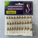 Мормишка карасева для літнього кивка - YAGAN - №6 - Вічко велике - 1.6 г - Ø9 мм - Гачок Kumho №6 - Золото