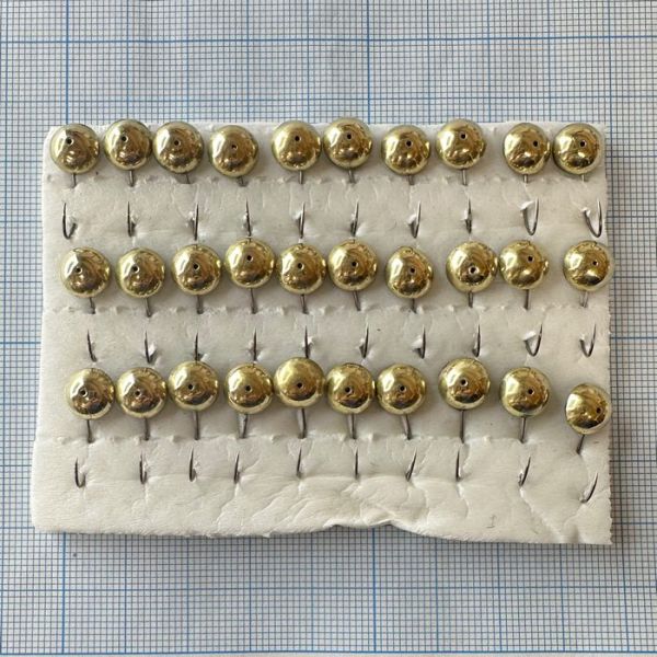 Мормишка карасева для літнього кивка - YAGAN - №6 - Вічко велике - 1.6 г - Ø9 мм - Гачок Kumho №6 - Золото